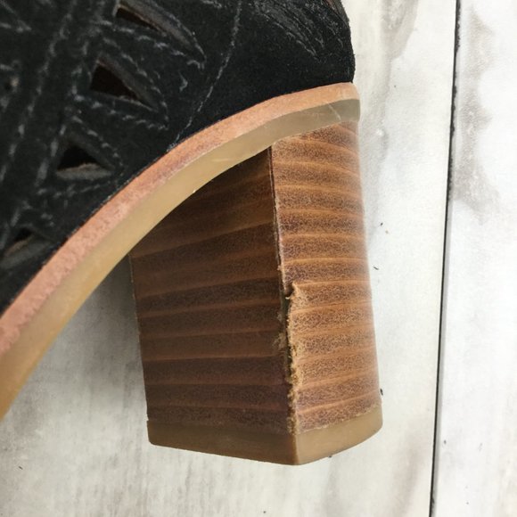 Jeffrey Campbell Lace-Up Open Toe Black Leather Booties 6.5 - Picture 10 of 13